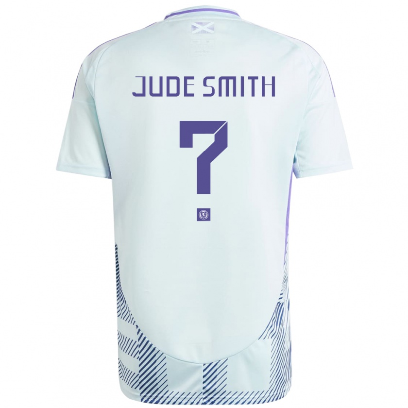 Kandiny Gyermek Skócia Jude Smith #0 Világos Menta Kék Idegenbeli Jersey 24-26 Mez Póló Ing