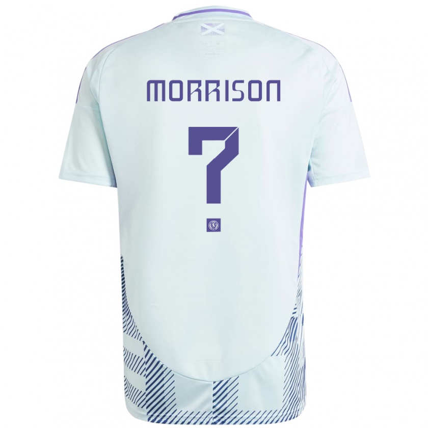 Kandiny Gyermek Skócia Liam Morrison #0 Világos Menta Kék Idegenbeli Jersey 24-26 Mez Póló Ing