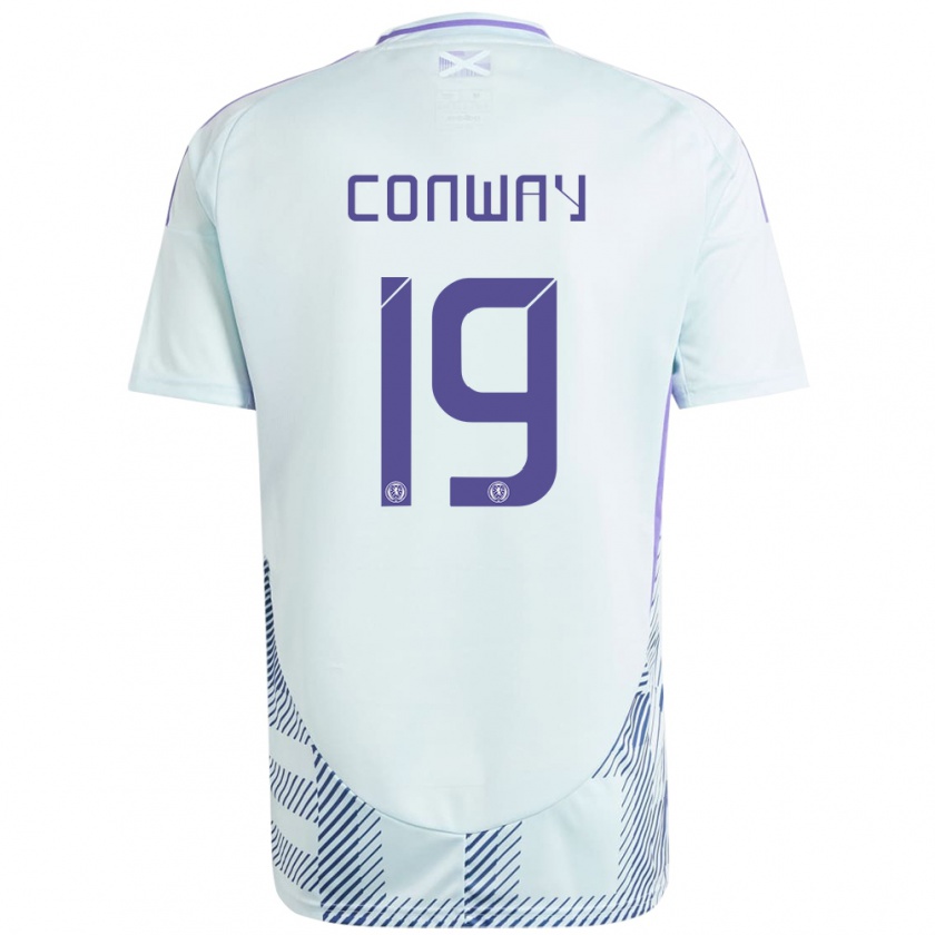 Kandiny Gyermek Skócia Tommy Conway #19 Világos Menta Kék Idegenbeli Jersey 24-26 Mez Póló Ing