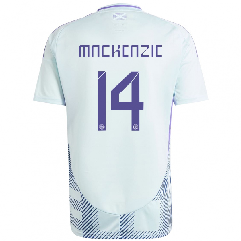 Kandiny Gyermek Skócia Magnus Mackenzie #14 Világos Menta Kék Idegenbeli Jersey 24-26 Mez Póló Ing