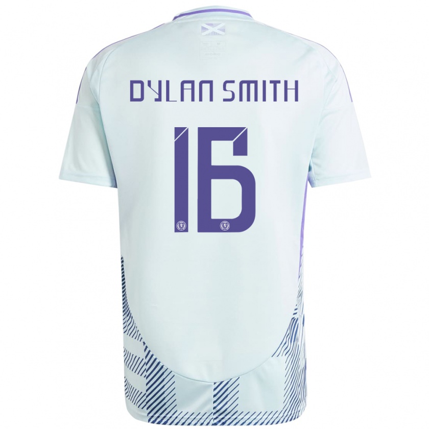 Kandiny Gyermek Skócia Dylan Smith #16 Világos Menta Kék Idegenbeli Jersey 24-26 Mez Póló Ing