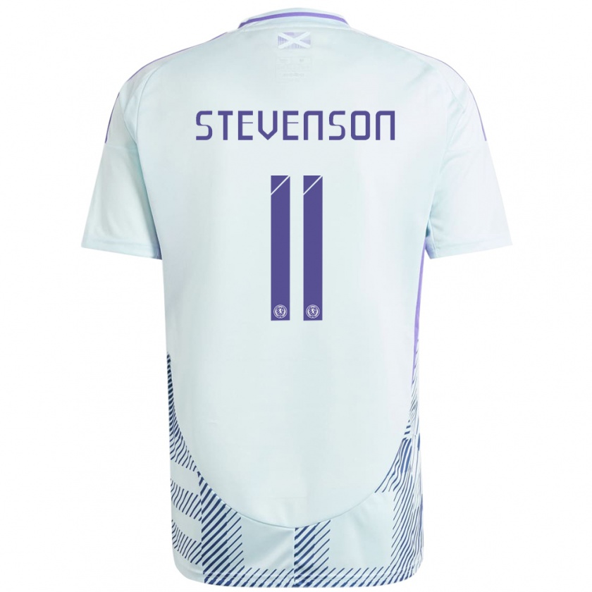 Kandiny Gyermek Skócia Gus Stevenson #11 Világos Menta Kék Idegenbeli Jersey 24-26 Mez Póló Ing