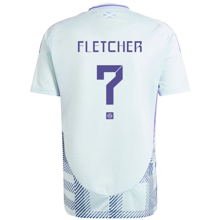 Kandiny Gyermek Skócia Tyler Fletcher #0 Világos Menta Kék Idegenbeli Jersey 24-26 Mez Póló Ing