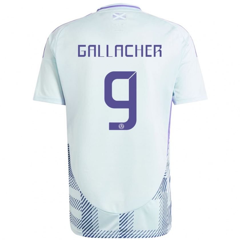 Kandiny Gyermek Skócia Amy Gallacher #9 Világos Menta Kék Idegenbeli Jersey 24-26 Mez Póló Ing