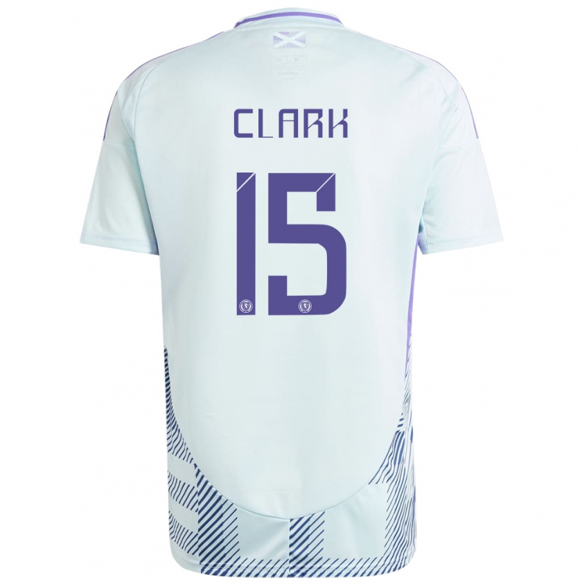 Kandiny Gyermek Skócia Jenna Clark #15 Világos Menta Kék Idegenbeli Jersey 24-26 Mez Póló Ing