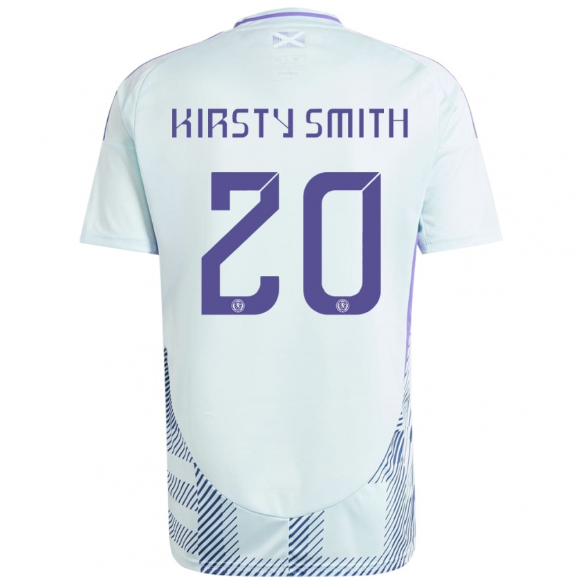 Kandiny Gyermek Skócia Kirsty Smith #20 Világos Menta Kék Idegenbeli Jersey 24-26 Mez Póló Ing