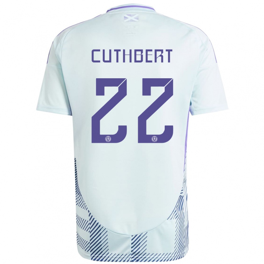 Kandiny Gyermek Skócia Erin Cuthbert #22 Világos Menta Kék Idegenbeli Jersey 24-26 Mez Póló Ing