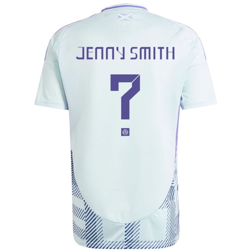 Kandiny Gyermek Skócia Jenny Smith #0 Világos Menta Kék Idegenbeli Jersey 24-26 Mez Póló Ing