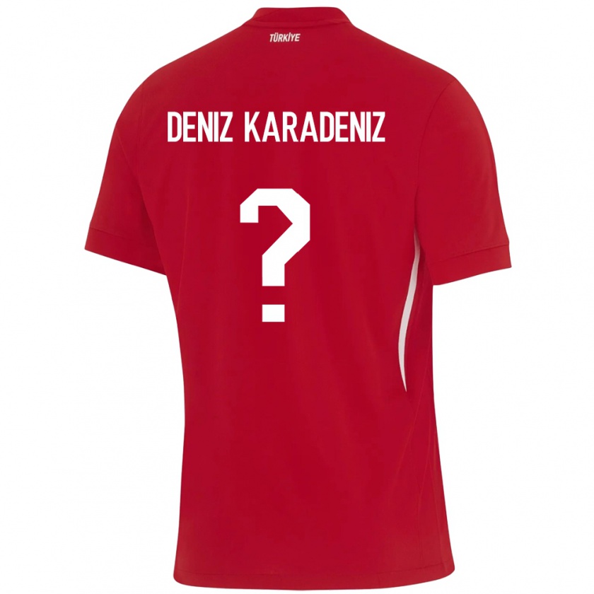 Kandiny Gyermek Törökország Mustafa Deniz Karadeniz #0 Piros Idegenbeli Jersey 24-26 Mez Póló Ing