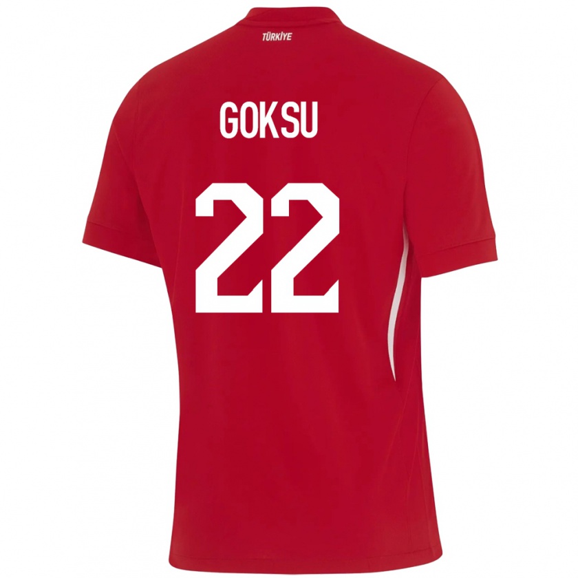 Kandiny Gyermek Törökország Yasam Göksu #22 Piros Idegenbeli Jersey 24-26 Mez Póló Ing