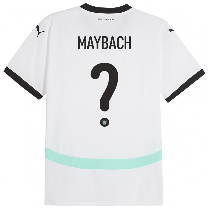 Kandiny Gyermek Ausztria Philipp Maybach #0 Fehér Idegenbeli Jersey 24-26 Mez Póló Ing