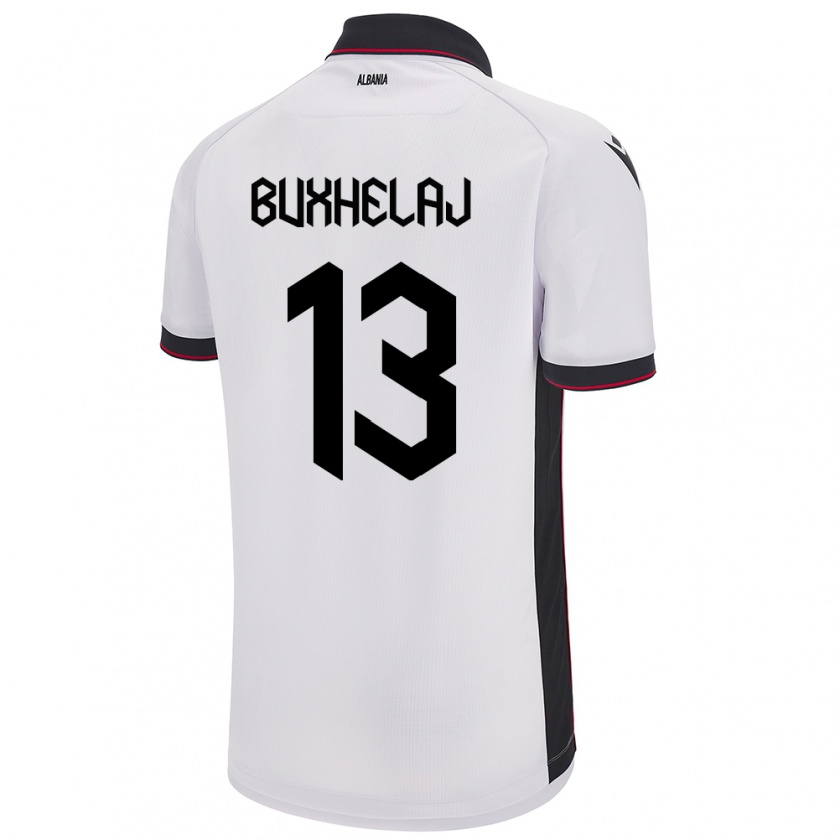 Kandiny Gyermek Albania Paulo Buxhelaj #13 Fehér Idegenbeli Jersey 24-26 Mez Póló Ing