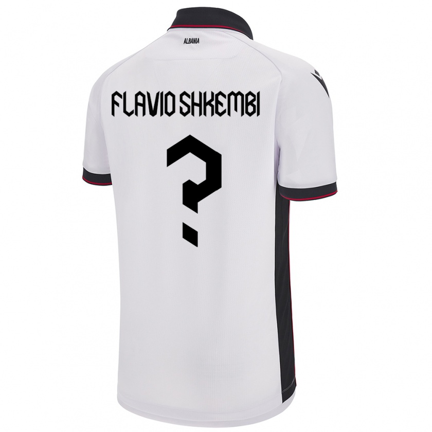 Kandiny Gyermek Albania Flavio Shkembi #0 Fehér Idegenbeli Jersey 24-26 Mez Póló Ing