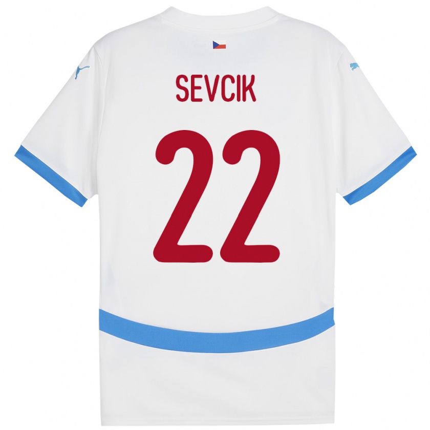 Kandiny Gyermek Csehország Michal Sevcik #22 Fehér Idegenbeli Jersey 24-26 Mez Póló Ing