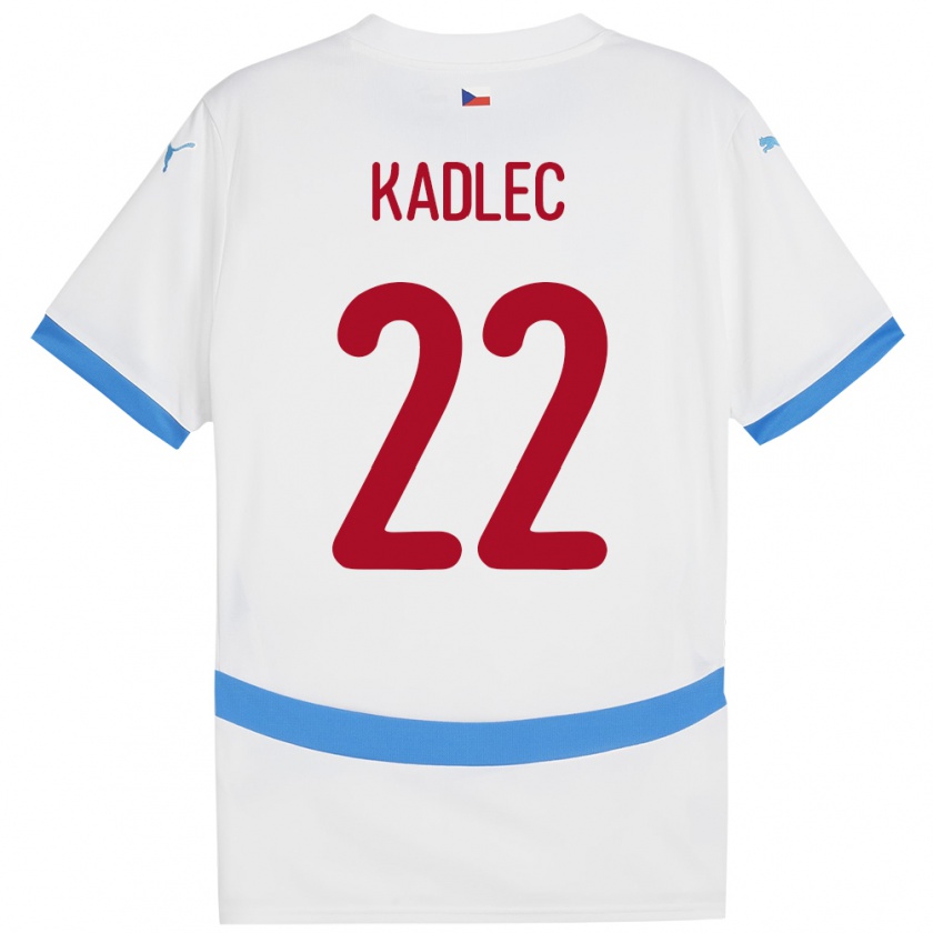 Kandiny Gyermek Csehország Adam Kadlec #22 Fehér Idegenbeli Jersey 24-26 Mez Póló Ing