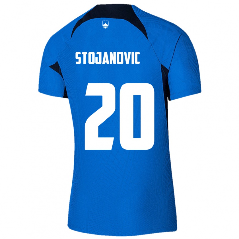 Kandiny Gyermek Szlovénia Petar Stojanović #20 Kék Idegenbeli Jersey 24-26 Mez Póló Ing