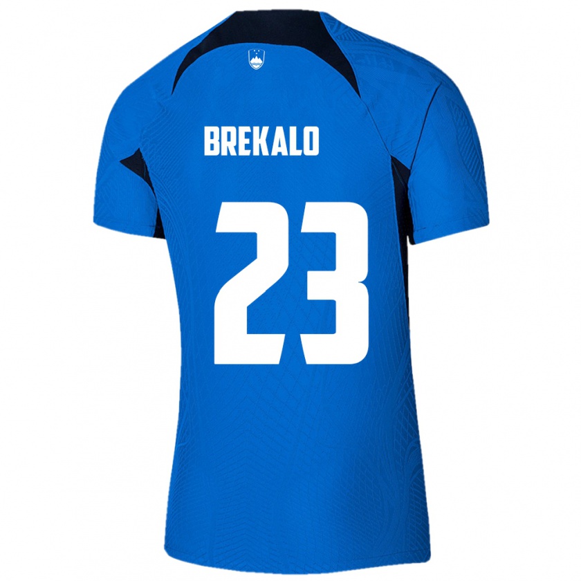 Kandiny Gyermek Szlovénia David Brekalo #23 Kék Idegenbeli Jersey 24-26 Mez Póló Ing