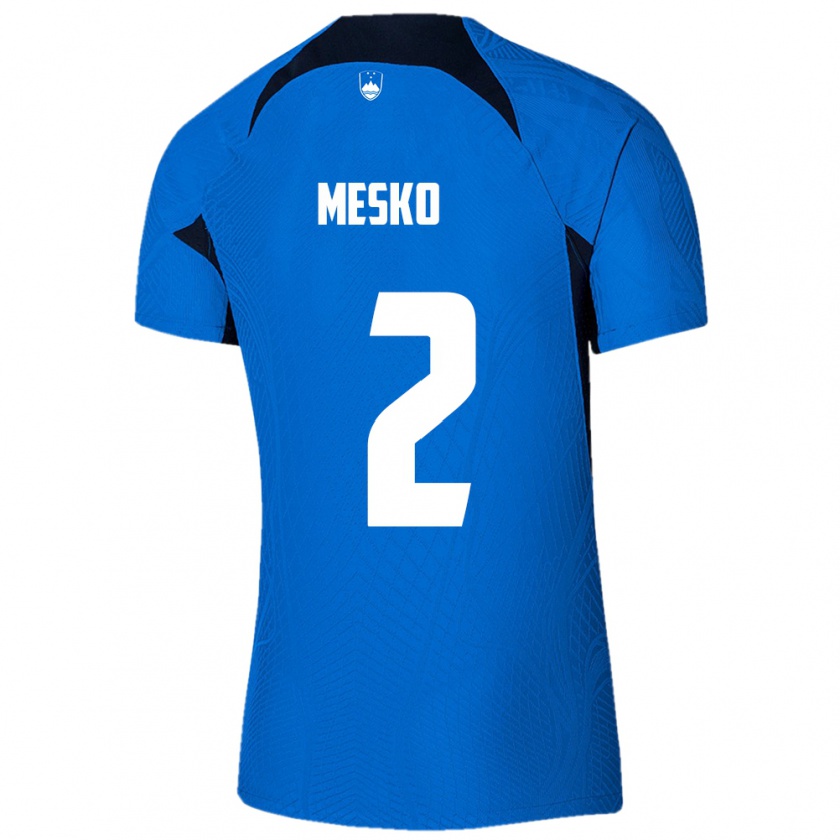 Kandiny Gyermek Szlovénia Zan Mesko #2 Kék Idegenbeli Jersey 24-26 Mez Póló Ing