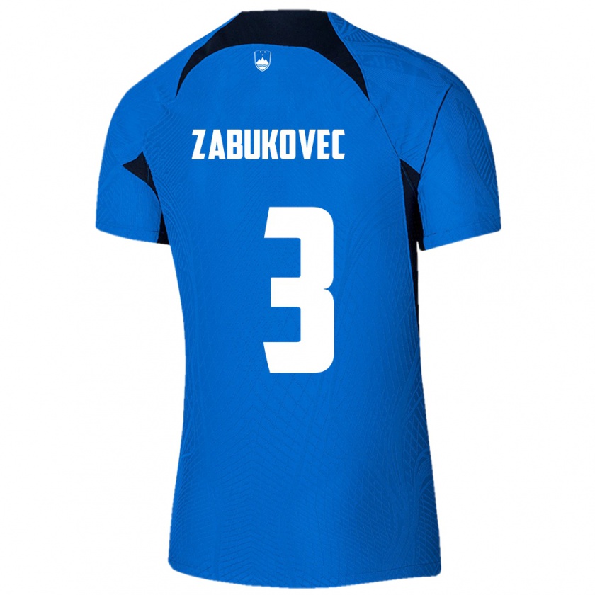 Kandiny Gyermek Szlovénia Anze Zabukovec #3 Kék Idegenbeli Jersey 24-26 Mez Póló Ing