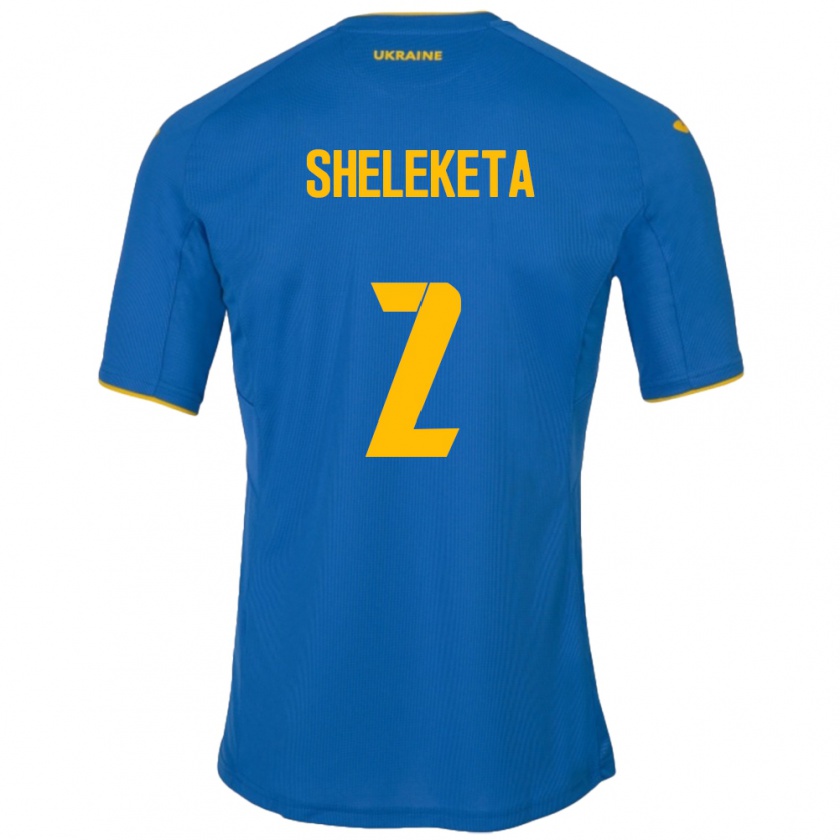 Kandiny Gyermek Ukrajna Mykyta Sheleketa #2 Kék Idegenbeli Jersey 24-26 Mez Póló Ing