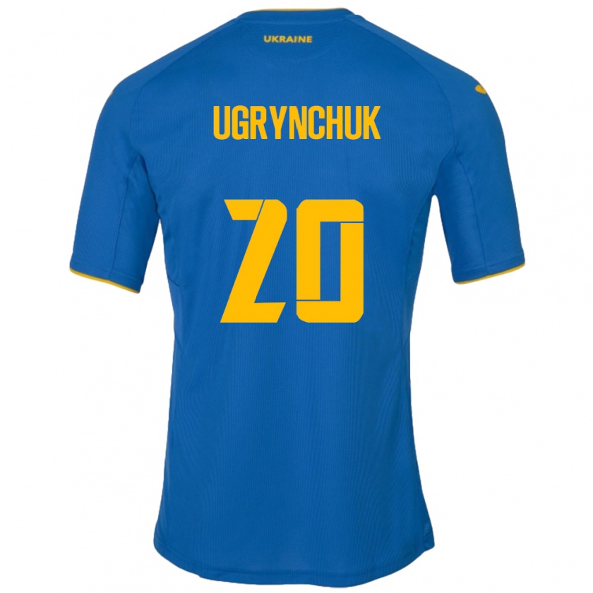 Kandiny Gyermek Ukrajna Artem Ugrynchuk #20 Kék Idegenbeli Jersey 24-26 Mez Póló Ing