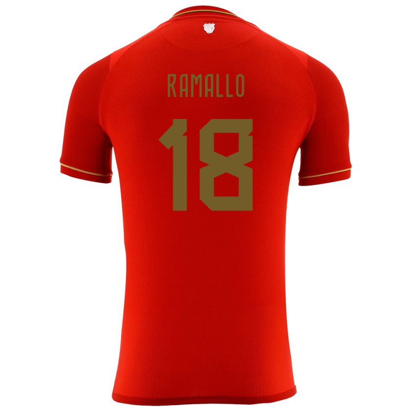 Kandiny Gyermek Bolívia Rodrigo Ramallo #18 Piros Idegenbeli Jersey 24-26 Mez Póló Ing