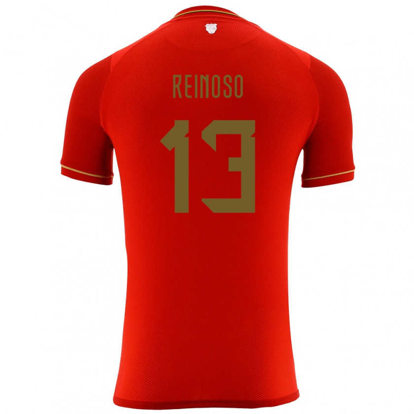 Kandiny Gyermek Bolívia Jair Reinoso #13 Piros Idegenbeli Jersey 24-26 Mez Póló Ing