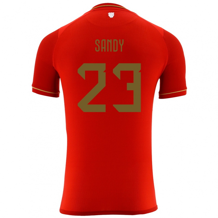 Kandiny Gyermek Bolívia Daniel Sandy #23 Piros Idegenbeli Jersey 24-26 Mez Póló Ing