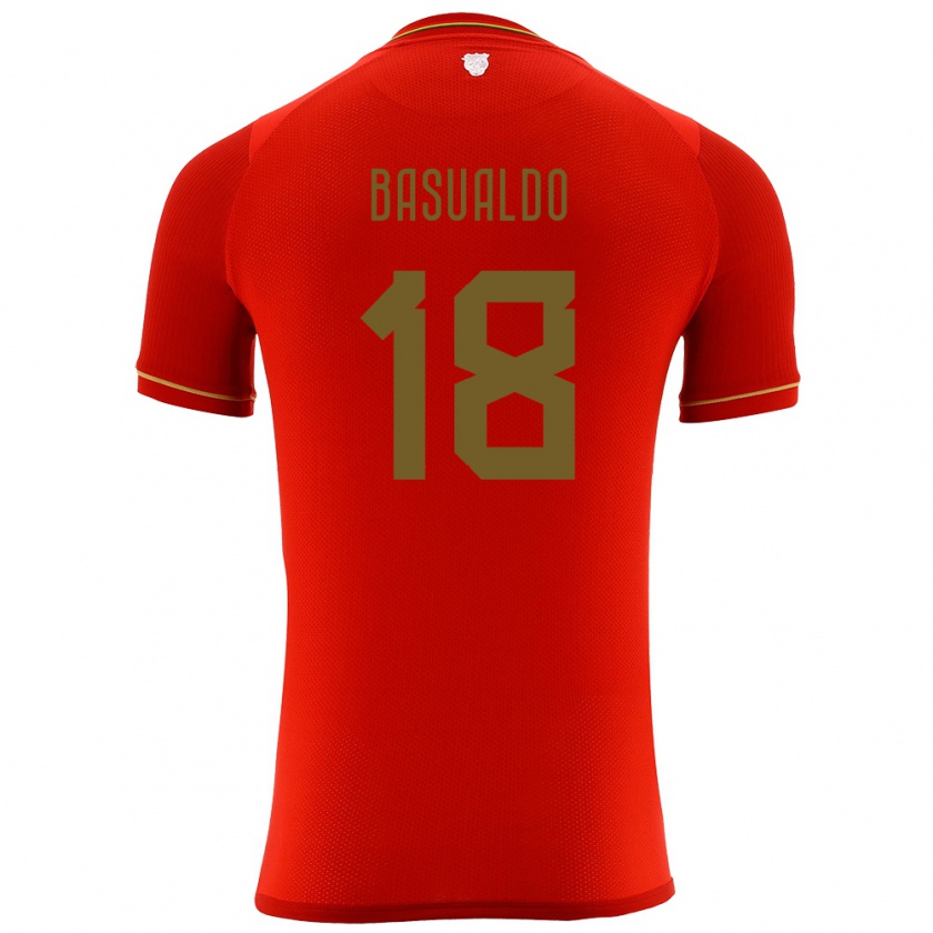 Kandiny Gyermek Bolívia Yoselin Basualdo #18 Piros Idegenbeli Jersey 24-26 Mez Póló Ing