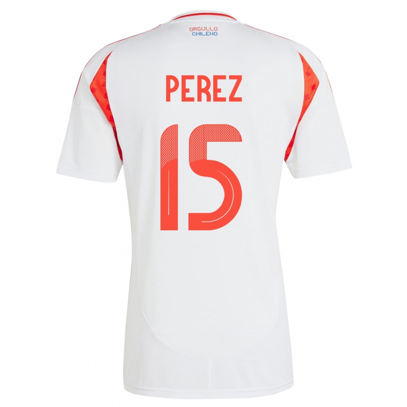 Kandiny Gyermek Chile Ignacio Pérez #15 Fehér Idegenbeli Jersey 24-26 Mez Póló Ing