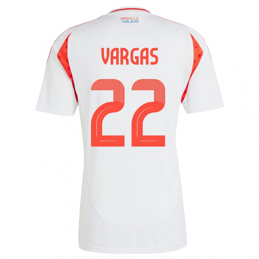 Kandiny Gyermek Chile Diego Vargas #22 Fehér Idegenbeli Jersey 24-26 Mez Póló Ing