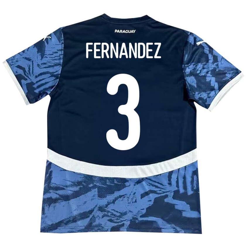 Kandiny Gyermek Paraguay Roberto Fernández #3 Kék Idegenbeli Jersey 24-26 Mez Póló Ing