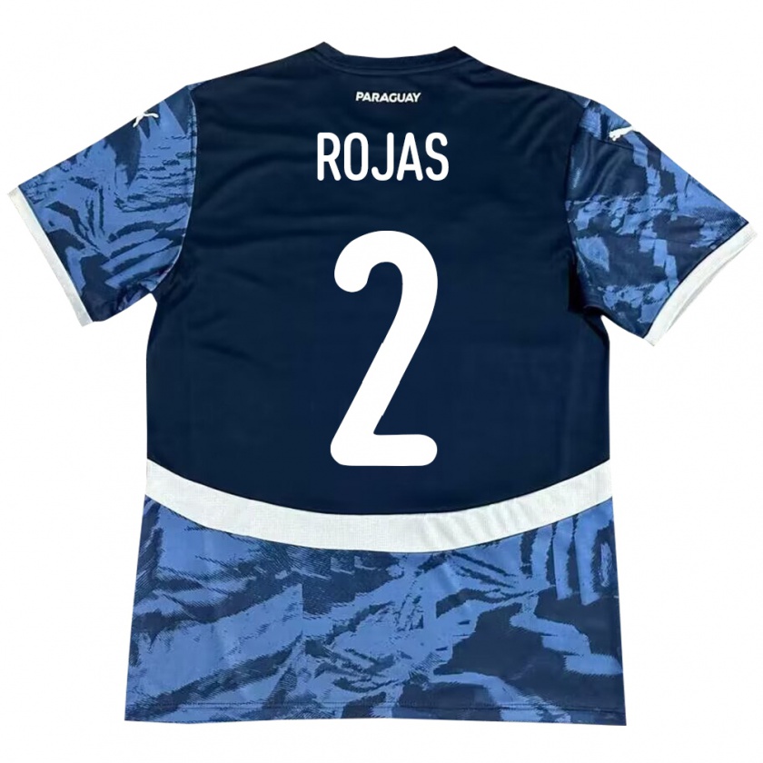 Kandiny Gyermek Paraguay Robert Rojas #2 Kék Idegenbeli Jersey 24-26 Mez Póló Ing