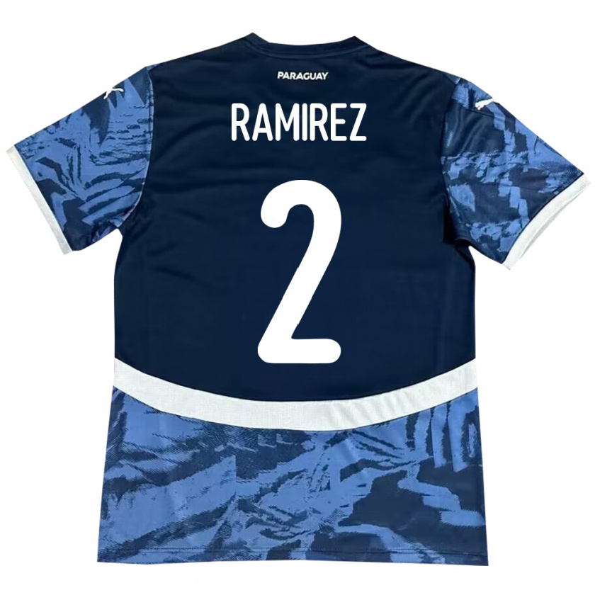 Kandiny Gyermek Paraguay Iván Ramírez #2 Kék Idegenbeli Jersey 24-26 Mez Póló Ing