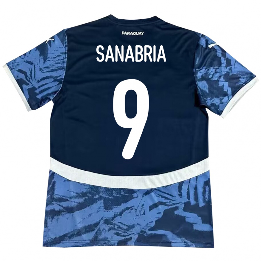 Kandiny Gyermek Paraguay Antonio Sanabria #9 Kék Idegenbeli Jersey 24-26 Mez Póló Ing