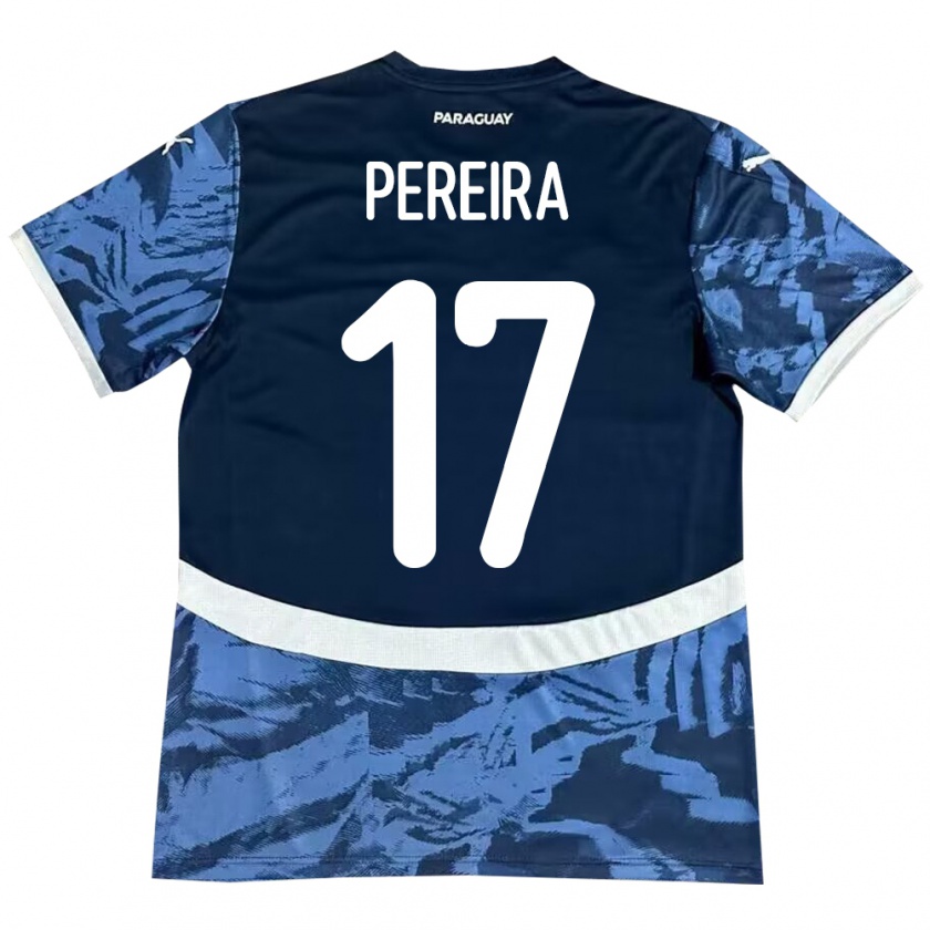 Kandiny Gyermek Paraguay Kevin Pereira #17 Kék Idegenbeli Jersey 24-26 Mez Póló Ing