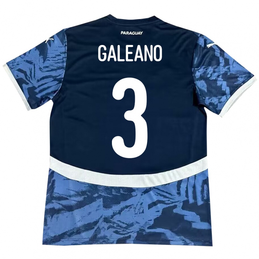 Kandiny Gyermek Paraguay Fernando Galeano #3 Kék Idegenbeli Jersey 24-26 Mez Póló Ing