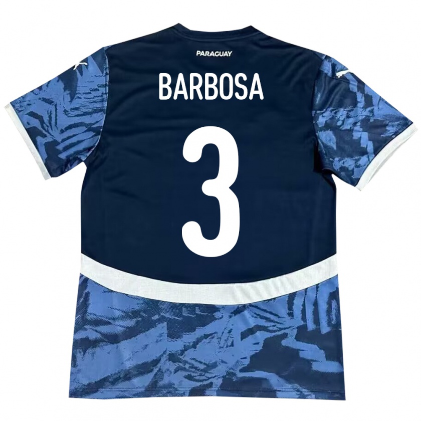 Kandiny Gyermek Paraguay Camila Barbosa #3 Kék Idegenbeli Jersey 24-26 Mez Póló Ing