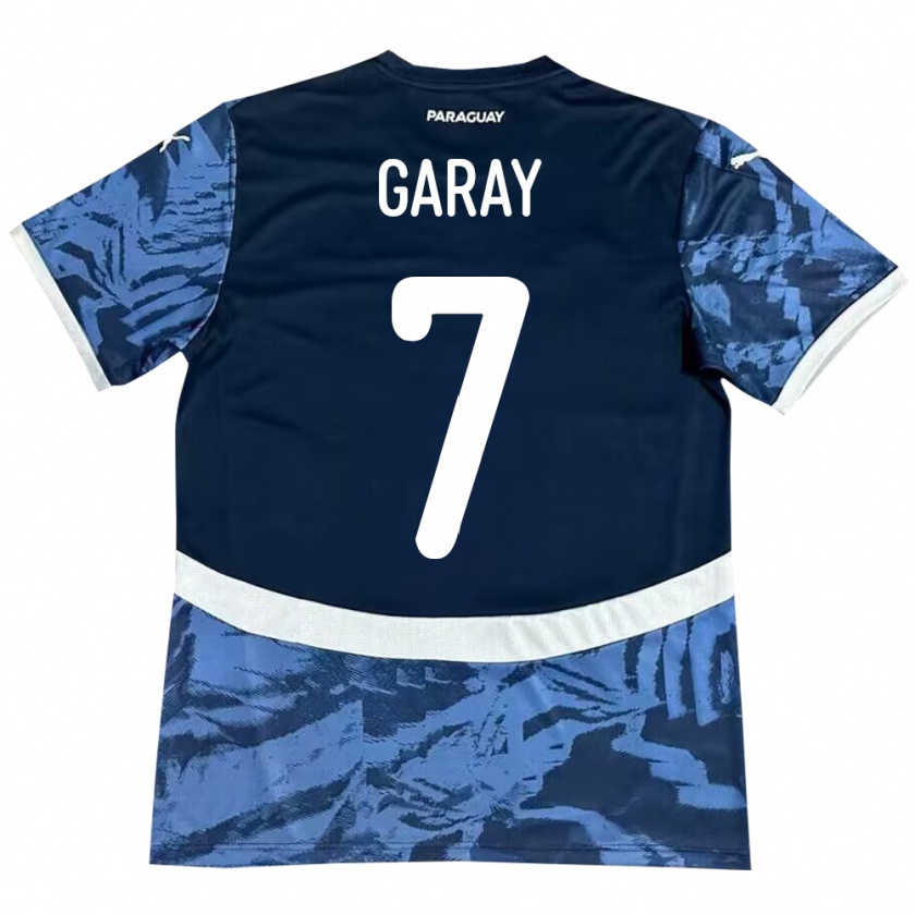 Kandiny Gyermek Paraguay Griselda Garay #7 Kék Idegenbeli Jersey 24-26 Mez Póló Ing