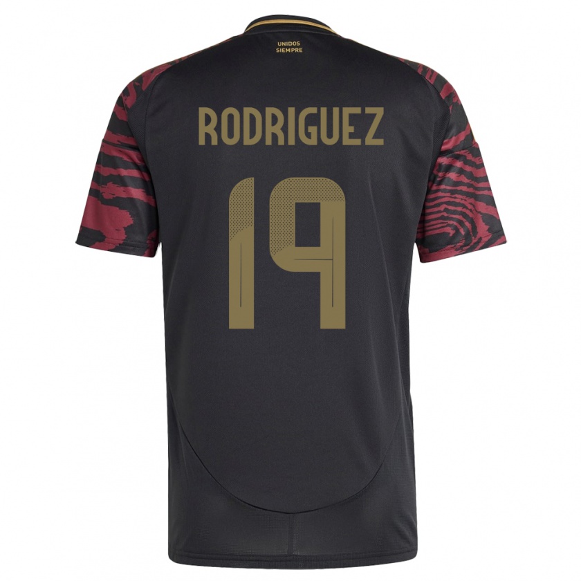 Kandiny Gyermek Peru Mateo Rodríguez #19 Fekete Idegenbeli Jersey 24-26 Mez Póló Ing