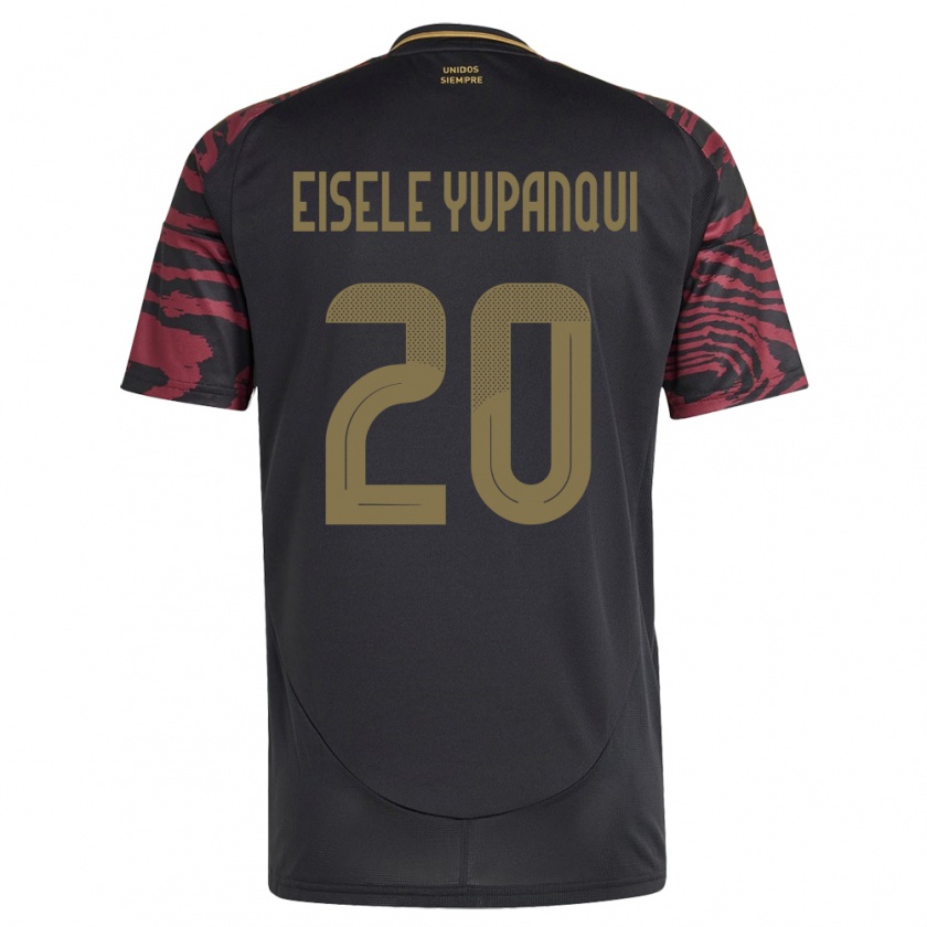 Kandiny Gyermek Peru Philipp Eisele Yupanqui #20 Fekete Idegenbeli Jersey 24-26 Mez Póló Ing