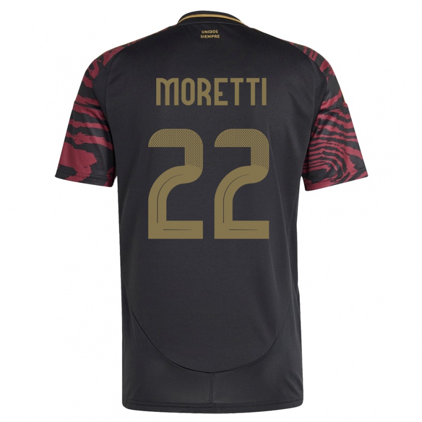 Kandiny Gyermek Peru Jair Moretti #22 Fekete Idegenbeli Jersey 24-26 Mez Póló Ing