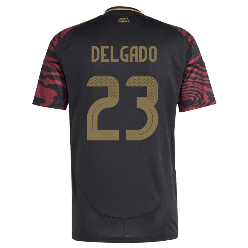 Kandiny Gyermek Peru Valentino Delgado #23 Fekete Idegenbeli Jersey 24-26 Mez Póló Ing