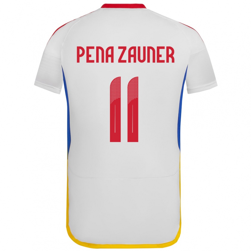 Kandiny Gyermek Venezuela Enrique Peña Zauner #11 Fehér Idegenbeli Jersey 24-26 Mez Póló Ing