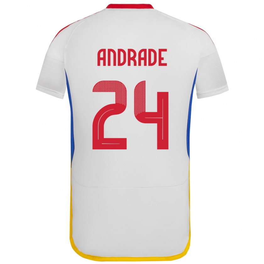 Kandiny Gyermek Venezuela Kervin Andrade #24 Fehér Idegenbeli Jersey 24-26 Mez Póló Ing