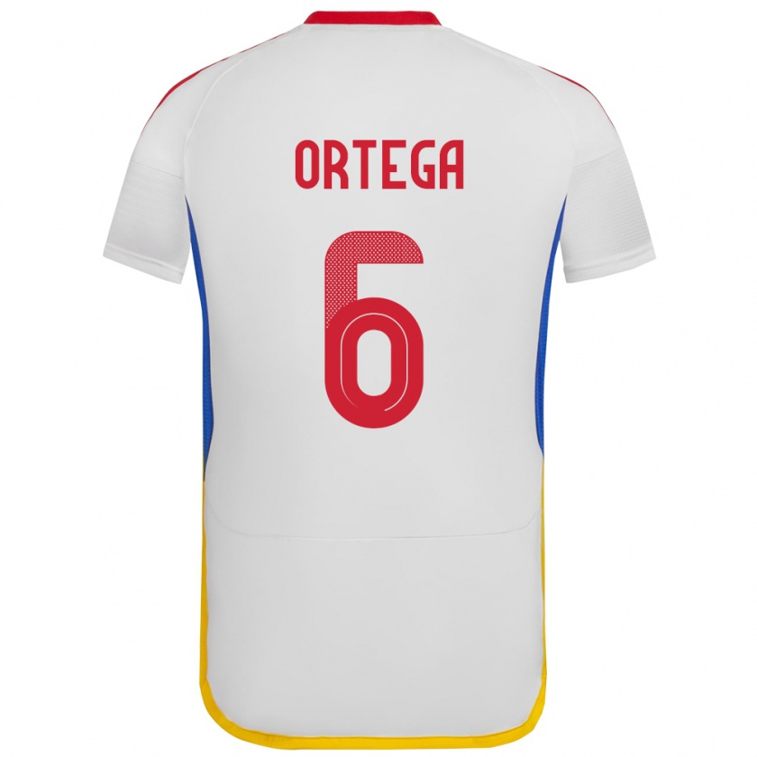 Kandiny Gyermek Venezuela Bryant Ortega #6 Fehér Idegenbeli Jersey 24-26 Mez Póló Ing