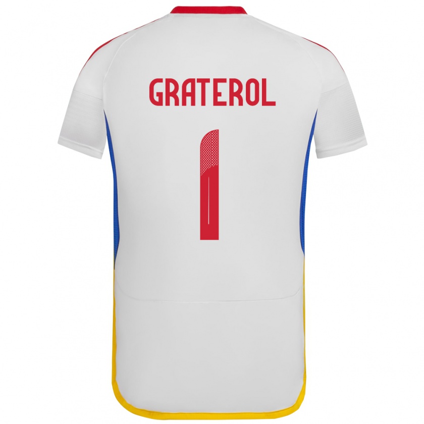 Kandiny Gyermek Venezuela Joel Graterol #1 Fehér Idegenbeli Jersey 24-26 Mez Póló Ing