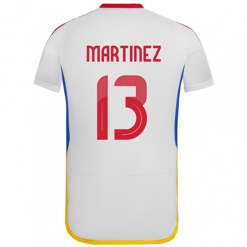 Kandiny Gyermek Venezuela José Martínez #13 Fehér Idegenbeli Jersey 24-26 Mez Póló Ing