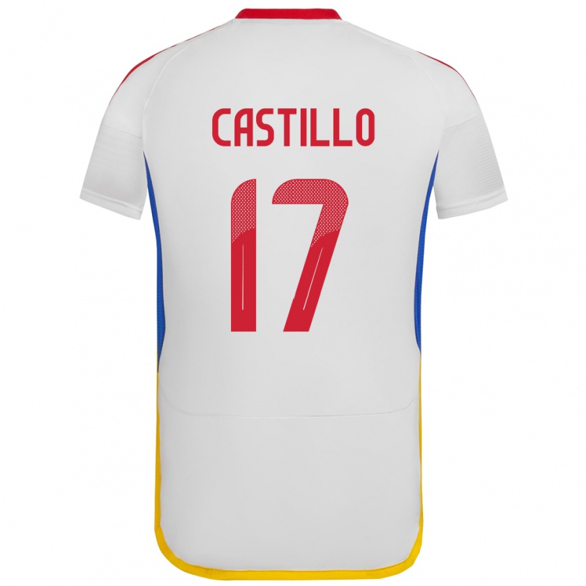 Kandiny Gyermek Venezuela Edson Castillo #17 Fehér Idegenbeli Jersey 24-26 Mez Póló Ing