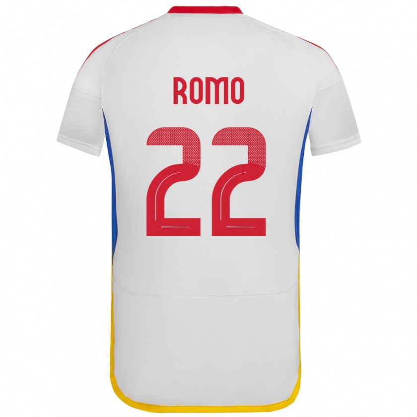 Kandiny Gyermek Venezuela Rafael Romo #22 Fehér Idegenbeli Jersey 24-26 Mez Póló Ing